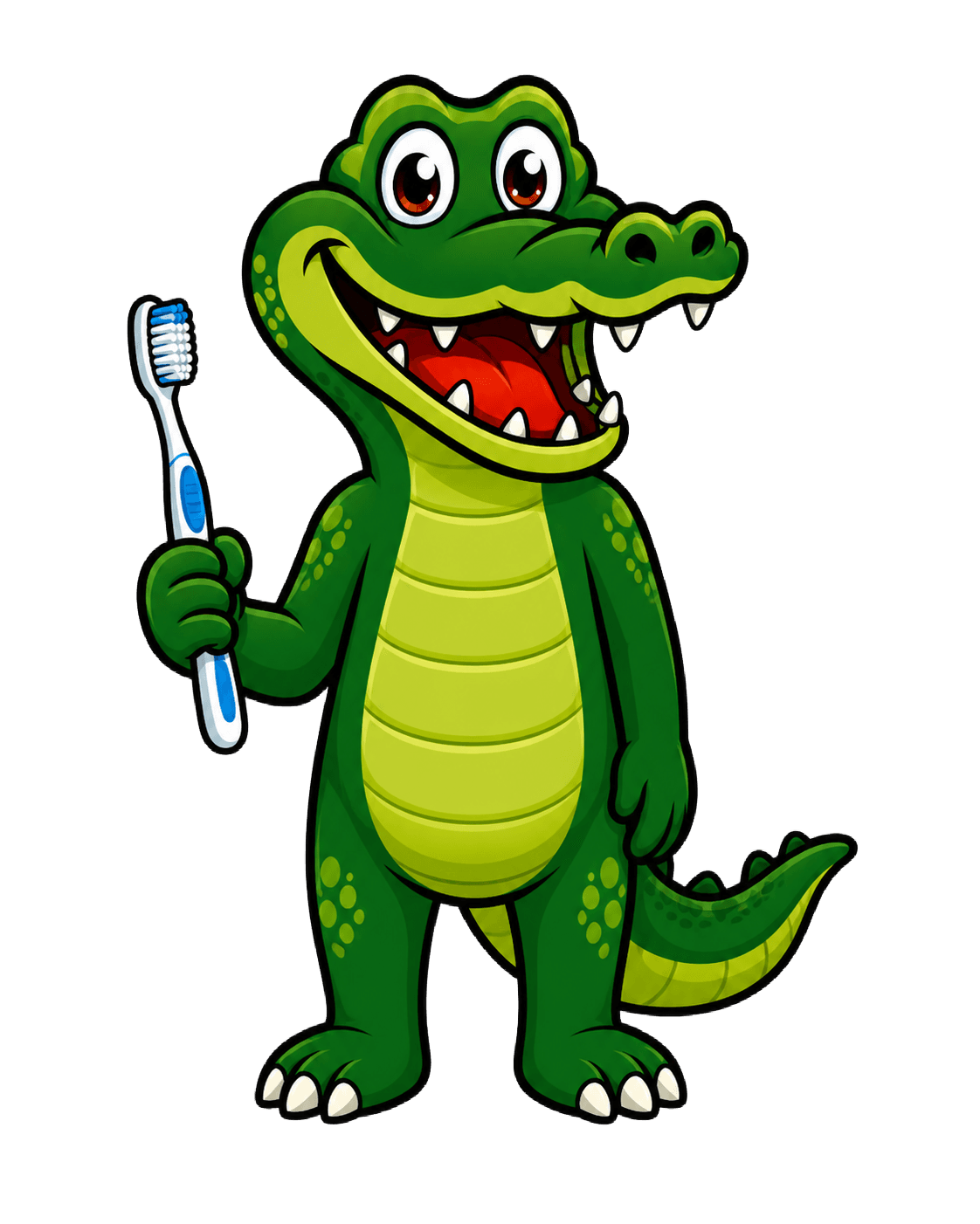 Croc with toothbrush